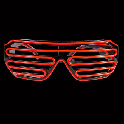 LED Red Slotted EL Wire Eyeglasses