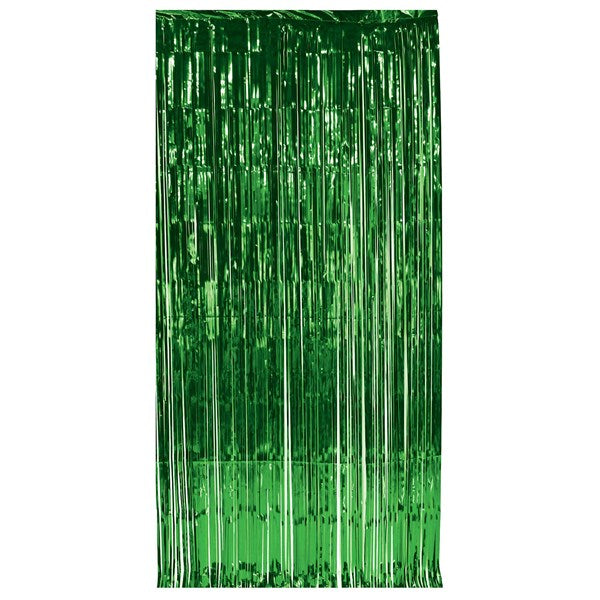 Green Metallic Fringed Door Curtain