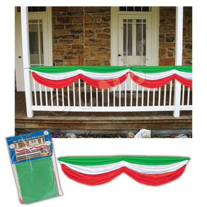 Red, White & Green Fabric Bunting Decoration