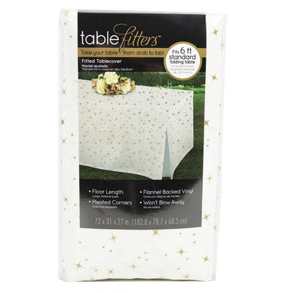 Gold Stars Vinyl Table Cover