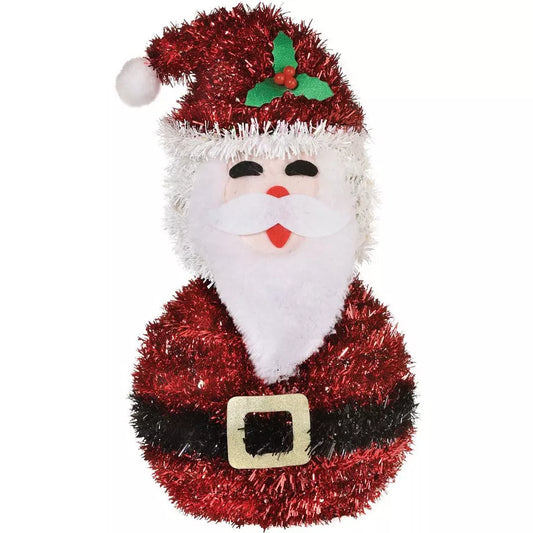 Santa Claus 3D Tinsel Christmas Decoration, 5.25in x 10.25in