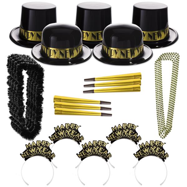 Gold Showboat New Year Party Kit for 100