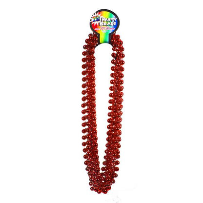 Red 33" 12mm Bead Necklaces (12 Per pack)