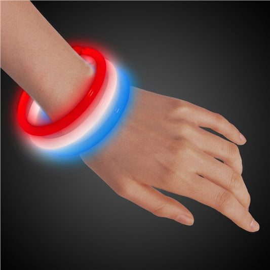 Red, White, and Blue Glow Bracelets (50 Per pack)