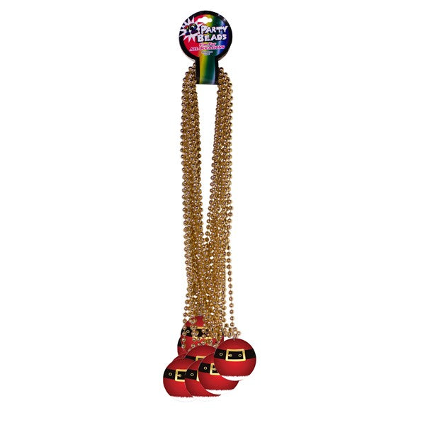 Santa Belt Medallion 33" Bead Necklaces (12 Per pack)