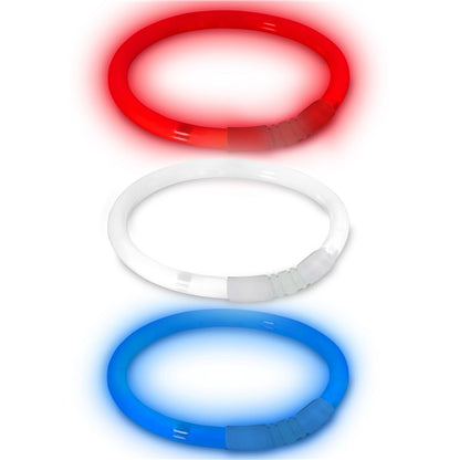 Red, White, and Blue Glow Bracelets (50 Per pack)