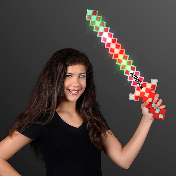 Light Up 8-Bit Christmas Sword Pixel Toy