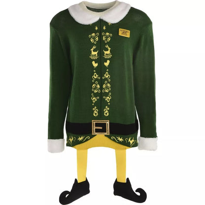 Adult Elf Movie Ugly Christmas Sweater with Hat