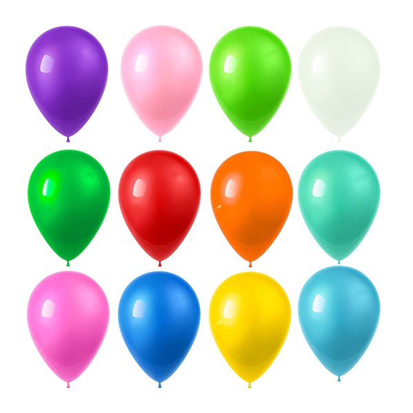 Assorted Color Latex 12" Balloons (100 Per pack)