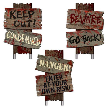 Bloody Sidewalk Signs (3 Per pack)