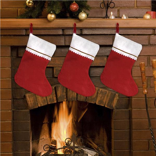 Red Felt 15" Christmas Stockings (12 Per pack)