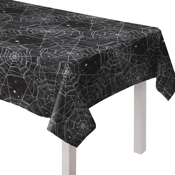 Spider Web Flannel-Backed Table Cover