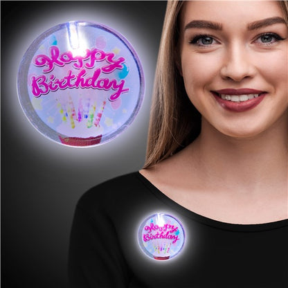 LED Happy Birthday Pin