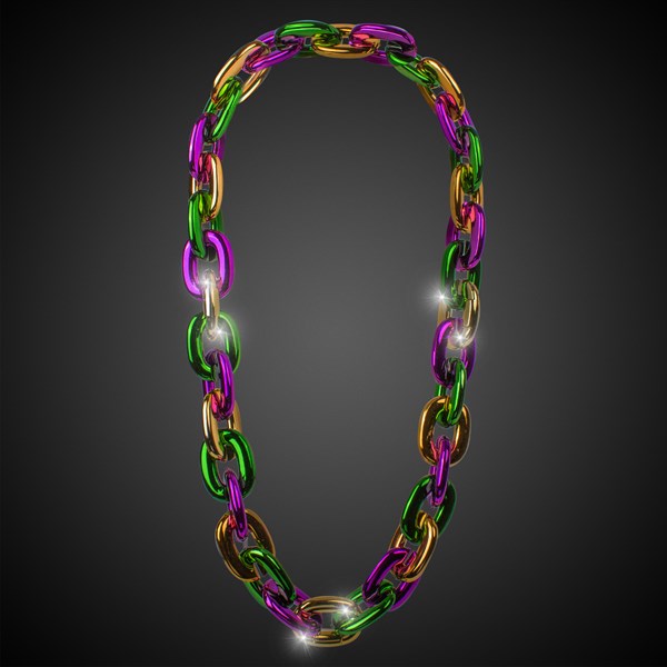 LED Mardi Gras Chain Link Necklace