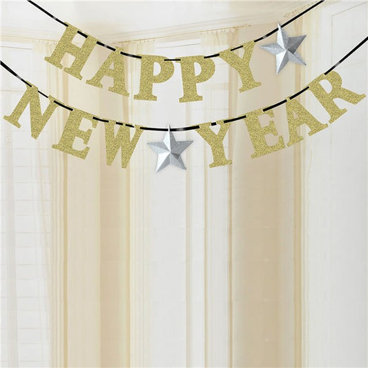 Happy New Year Glitter Banner