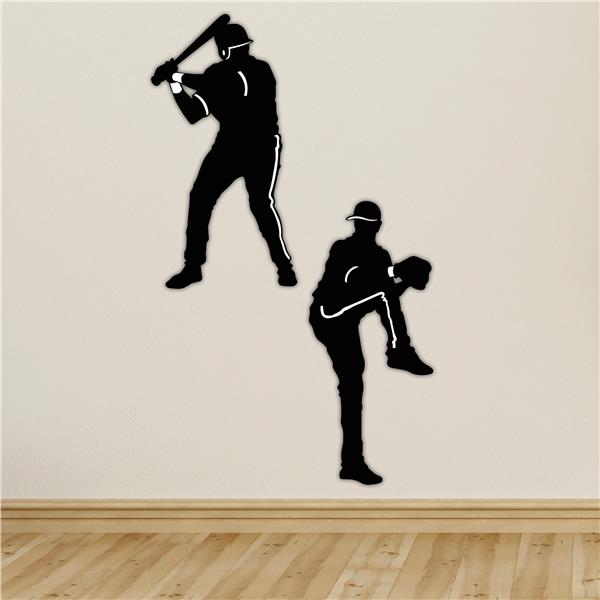 Baseball Player Silhouettes (2 Per pack)