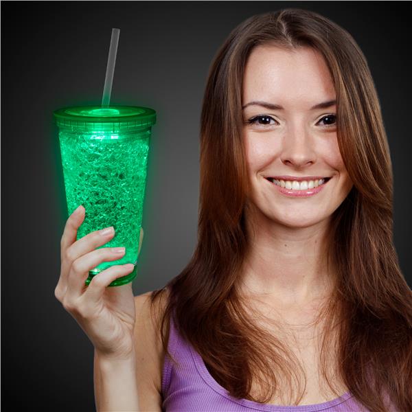 LED Green Crystal 16 oz Tumbler