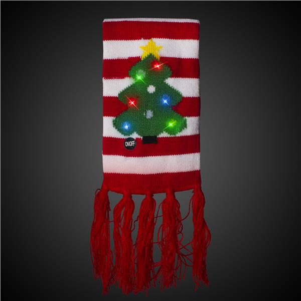 LED Christmas Tree Striped Scarf