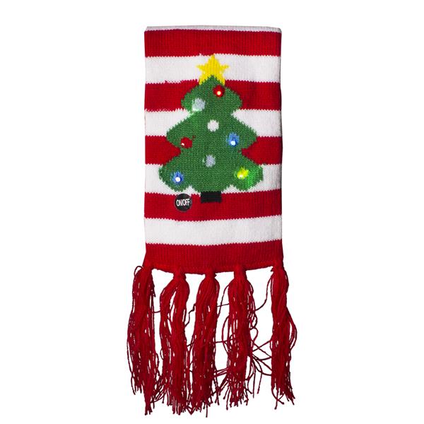 LED Christmas Tree Striped Scarf