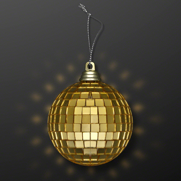 2.4" Gold Mirror Ball Ornaments (Non-Light Up)