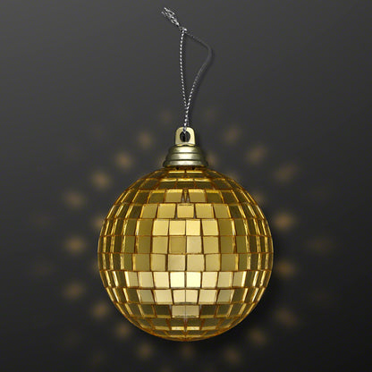 2.4" Gold Mirror Ball Ornaments (Non-Light Up)