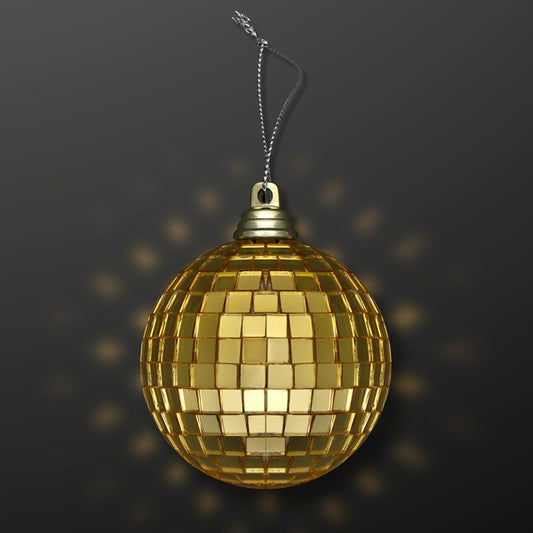 2.4" Gold Mirror Ball Ornaments (Non-Light Up)