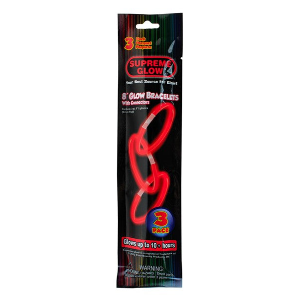 Red Glow Bracelets (3 Per pack)