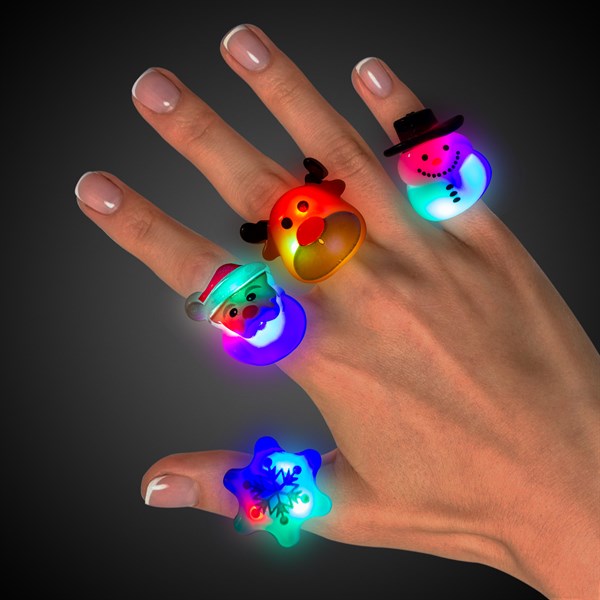 LED Christmas Rings Assortment (24 Per pack)