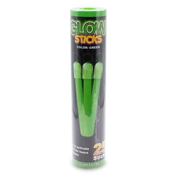 Green 6" Glow Sticks (25 Per pack)