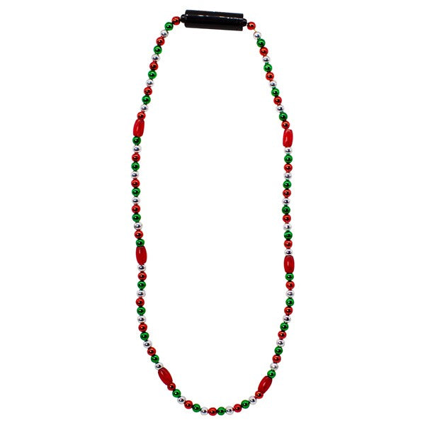 LED Red, Green & Silver Bead Necklace