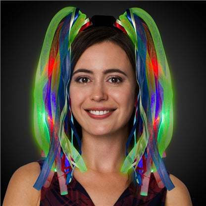 LED Rainbow Dreads Headband