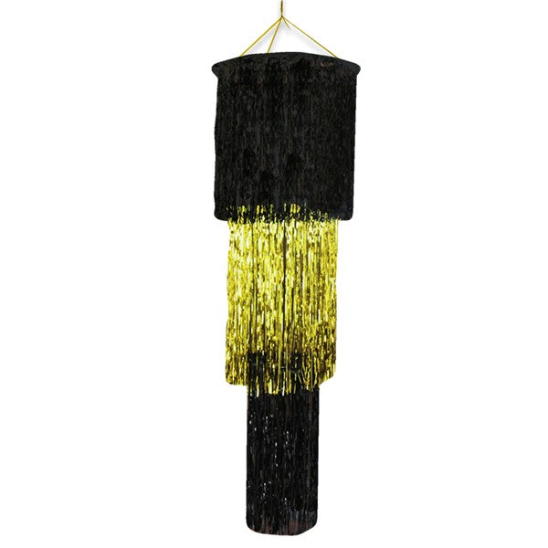 Black & Gold Fringe Chandelier