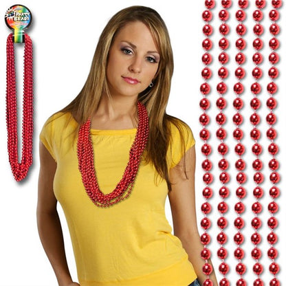 Red 7mm Bead 33" Necklaces