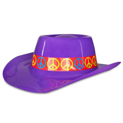 Purple Cowboy Hats with Peace Signs(12 Per pack)