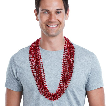 Red 7mm Bead 33" Necklaces