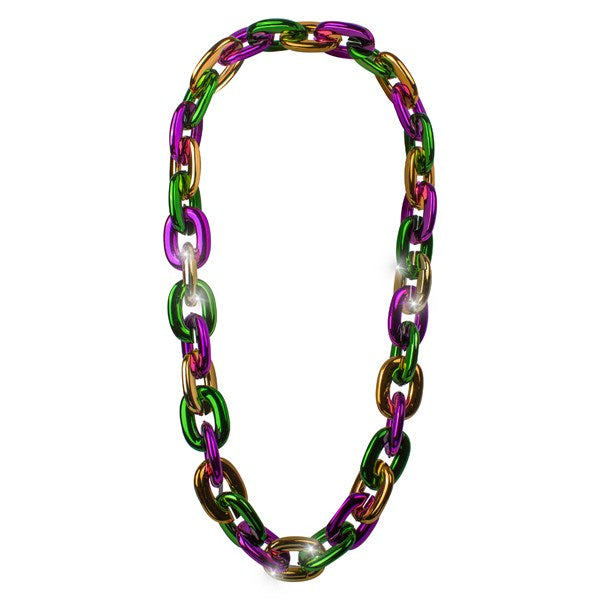 LED Mardi Gras Chain Link Necklace