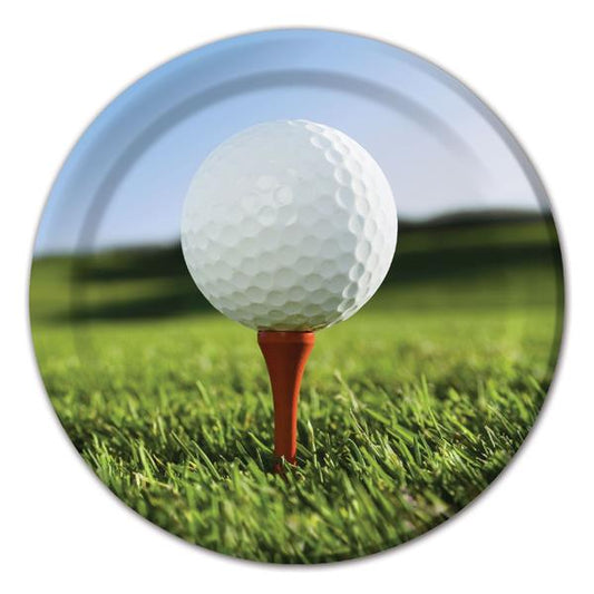 Golf Ball 9" Plates (8 Per pack)