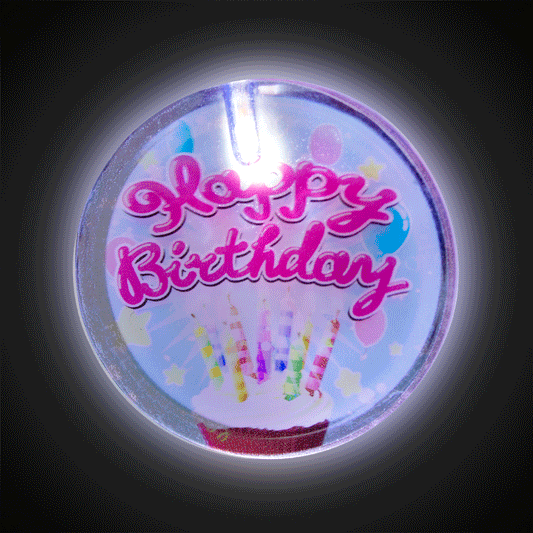 LED Happy Birthday Pin