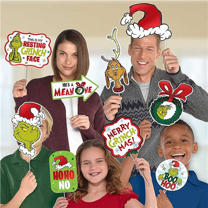 Merry Grinchmas Photo Booth Prop Kit (13 Per pack)