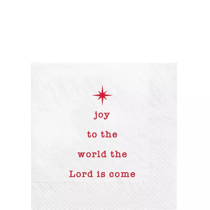 Joy to the World Christmas Paper Beverage Napkins, 5in, 16ct