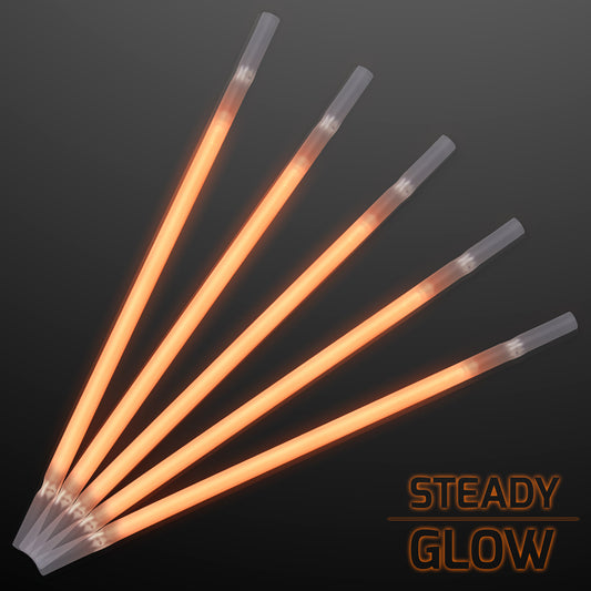 Orange Glow Straws for Party Drinks (25 Per pack)
