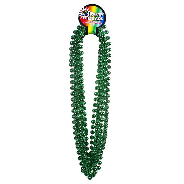 Green 33" 12mm Bead Necklaces (12 Per pack)