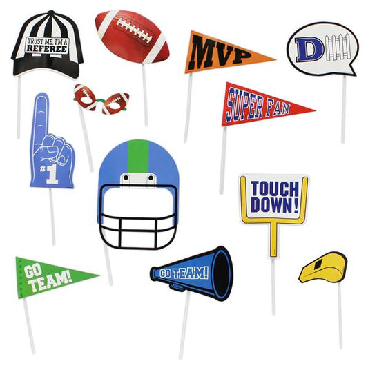 Football Photo Booth Prop Kit (14 per pack)