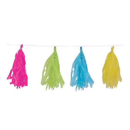 Neon Tissue Tassel Garland