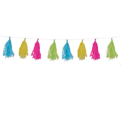 Neon Tissue Tassel Garland