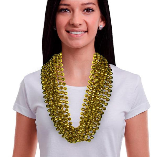 Gold 33" 12mm Bead Necklaces (12 Per pack)