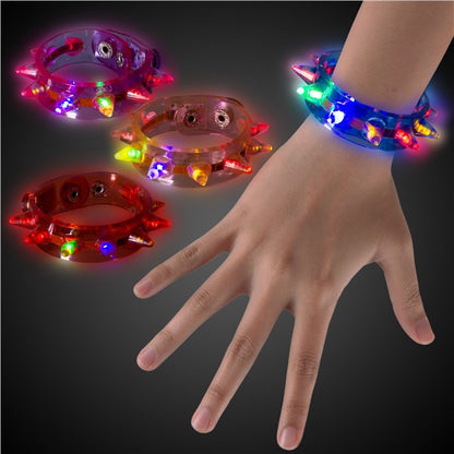 LED Spike Bracelets (12 Per pack)