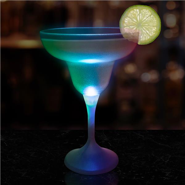 LED 10 oz Margarita Glass White Stem