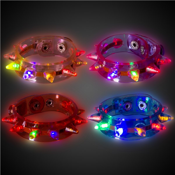 LED Spike Bracelets (12 Per pack)