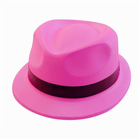 Neon Mini Gangster Fedora Hats (12 Per pack)